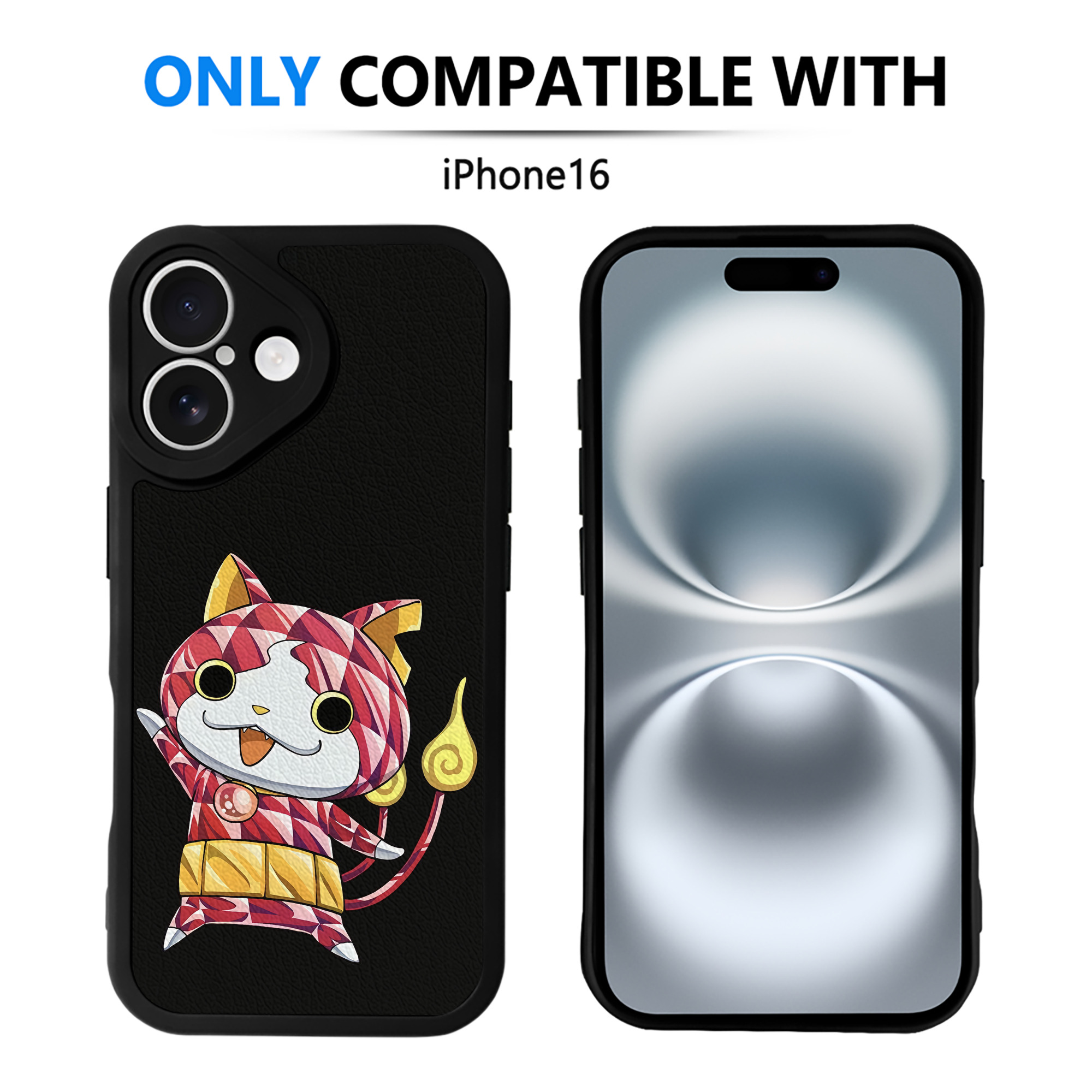 （画像用） 妖怪ウォッチ Yo-kai Watch 【iPhone 16シリーズ対応】シリコンスマホケース（レザー調） 材質：シリコン